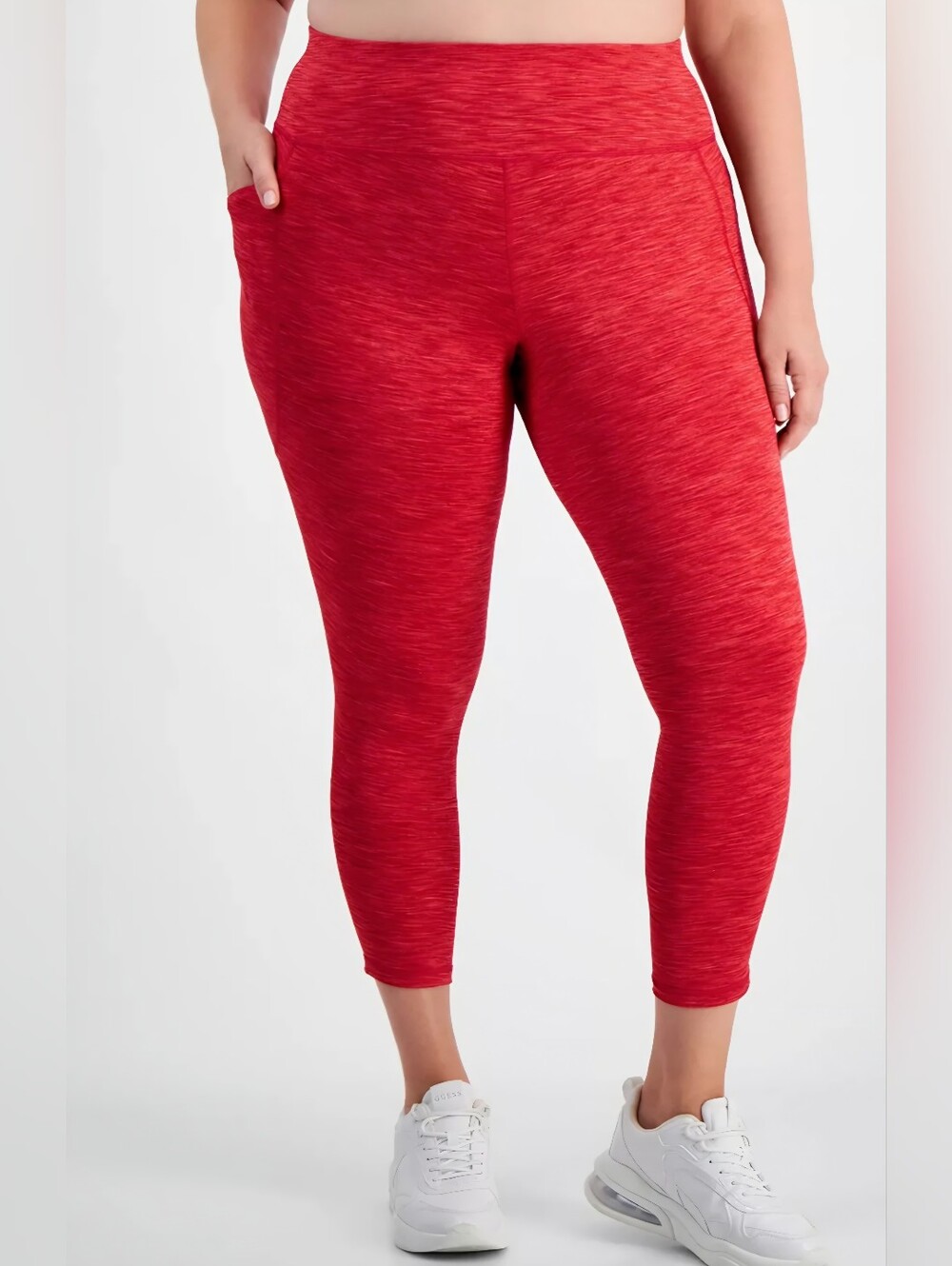 NWT Id Ideology Women's Dark Pink/Red High Rise Spacedye 7/8 Leggings Size 3X